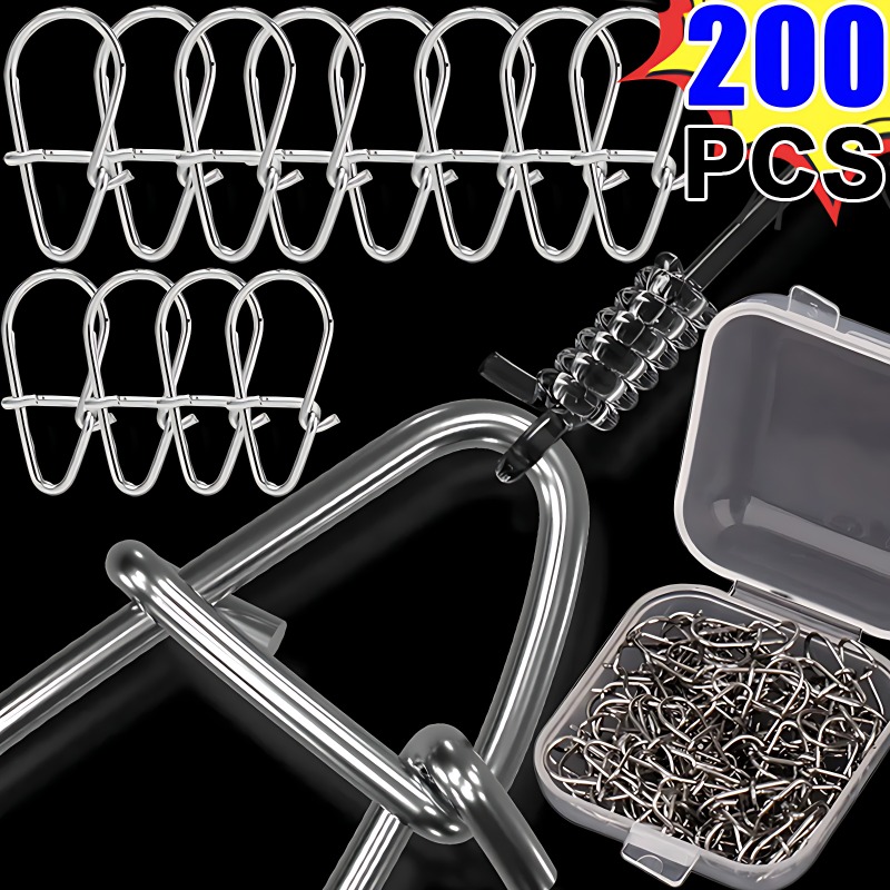 Fishing Lure Accessories - 100/200PCS Stainless Steel Fishing Snap Hooked