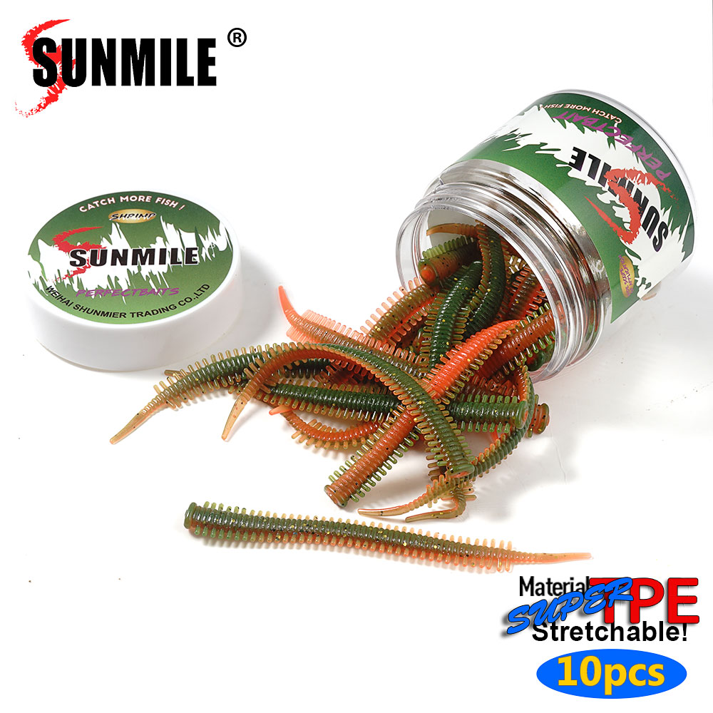 SUNMILE 10pcs Sand Worm lures  - Fishing Lure Soft Plastic recension och pris