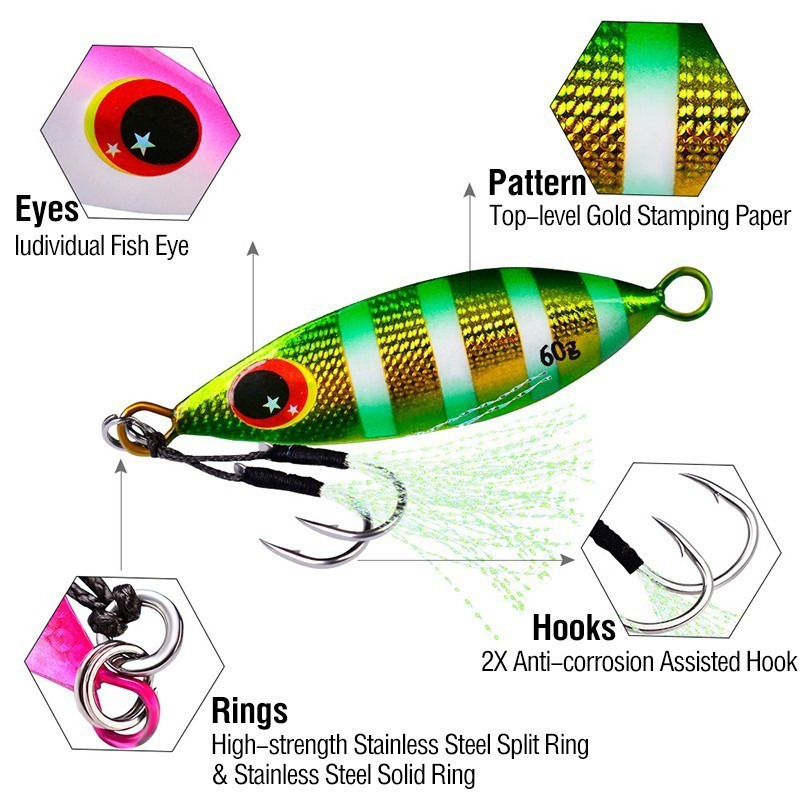 Metal Jig Spoon Lure 10-60g Fi - Fishing Lure Buzzbait recension och pris