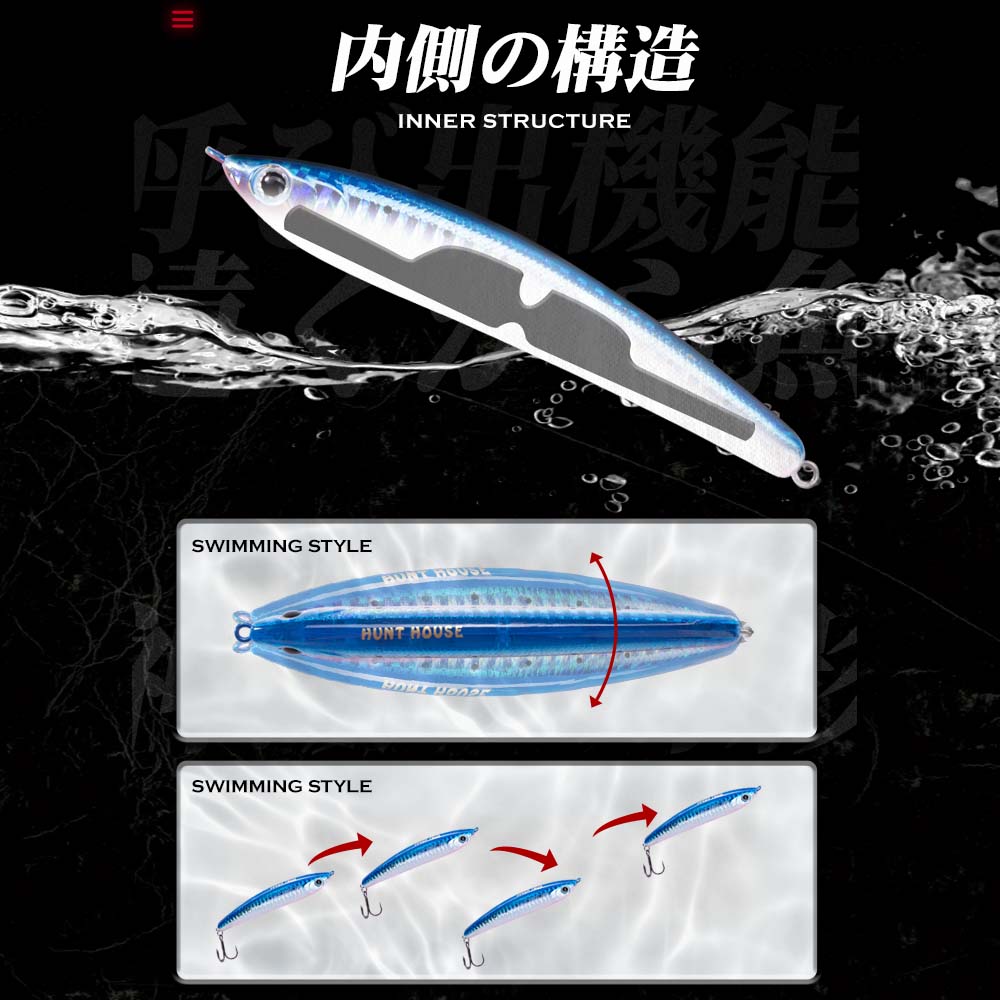 Hunthouse Sinking Pencil Hard  - Fishing Lure Jerkbait recension och pris