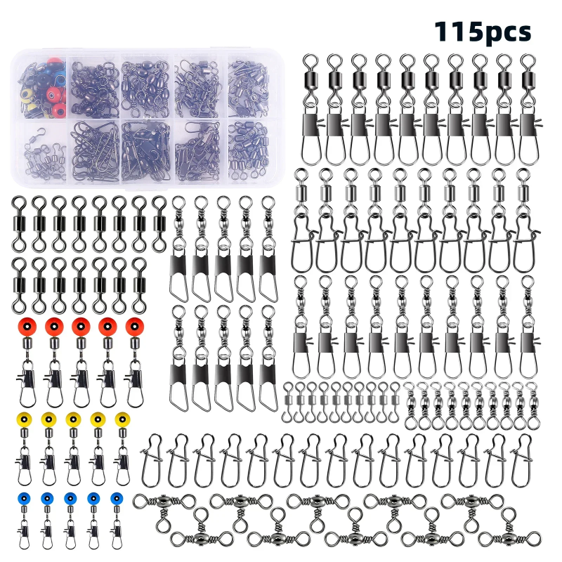 115pcs Fishing Swivel Connecto - Fishing Lure Kit recension och pris