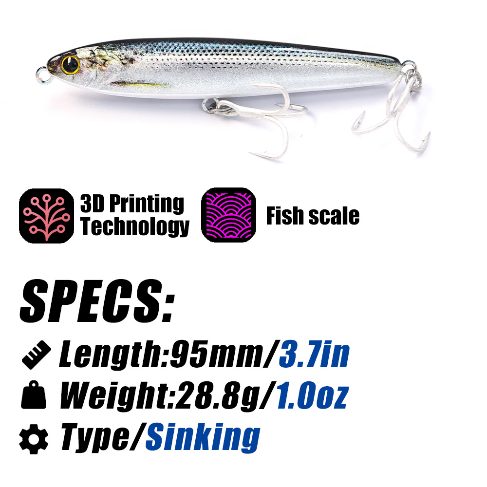 B&U Sinking Pencil Fishing Lur - Fishing Lure Jerkbait recension och pris