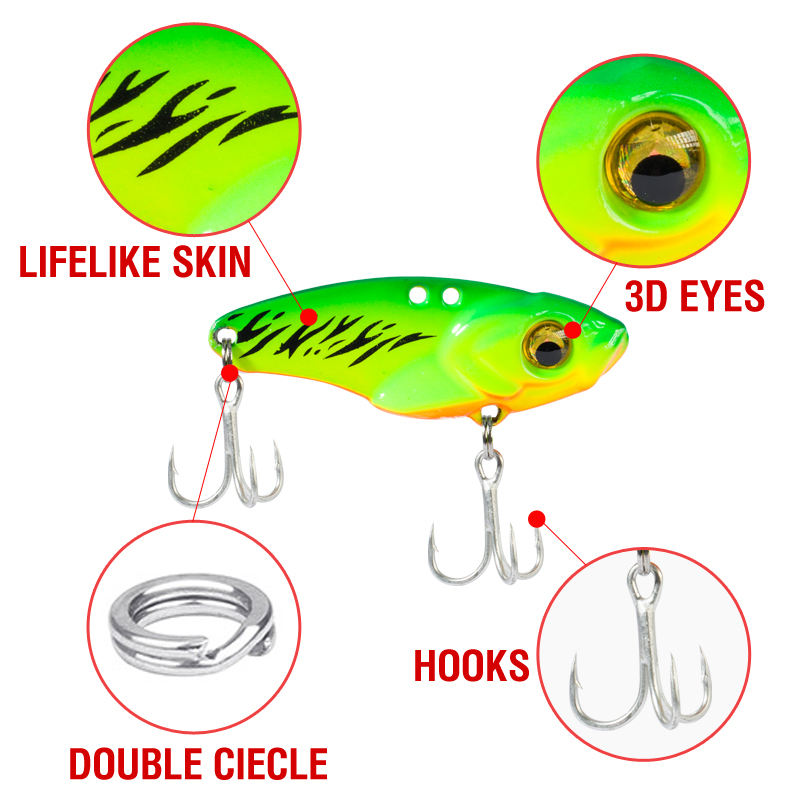 6PCS Metal VIB Lure 5g 7g 10g  - Fishing Lure Spinnerbait recension och pris