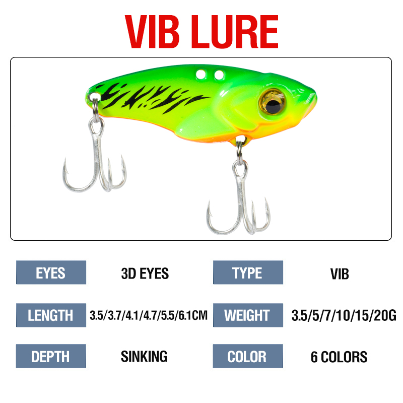 6PCS Metal VIB Lure 5g 7g 10g  - Fishing Lure Spinnerbait recension och pris