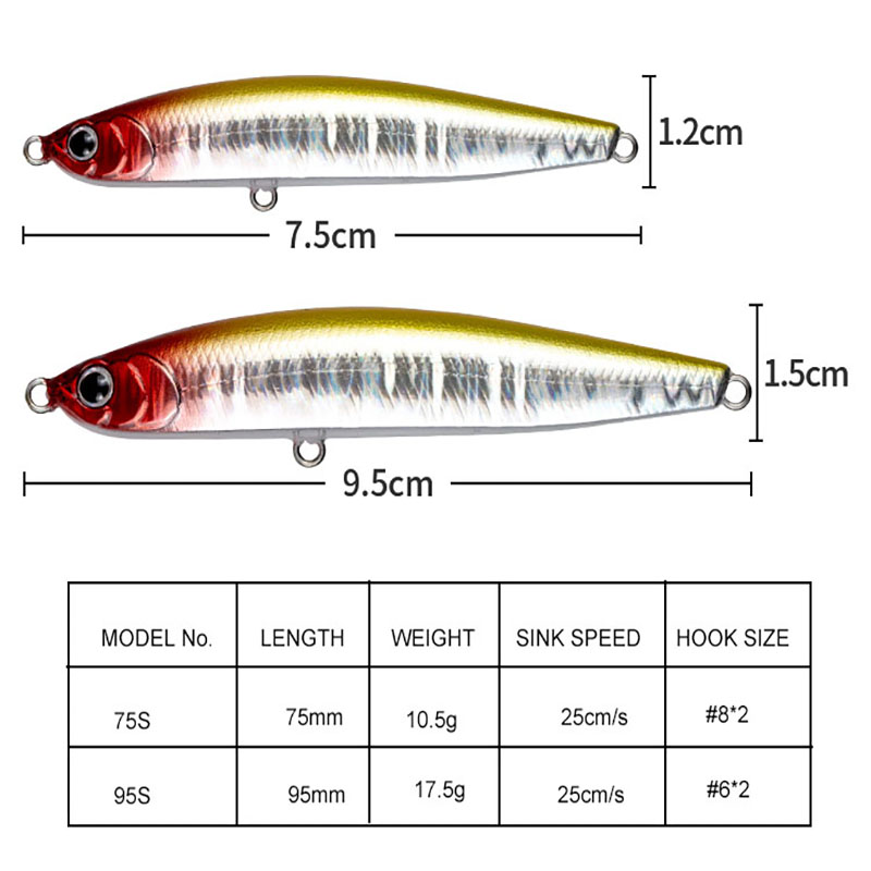Water Sniper 10.5g 75mm Jerk P - Fishing Lure Jerkbait recension och pris