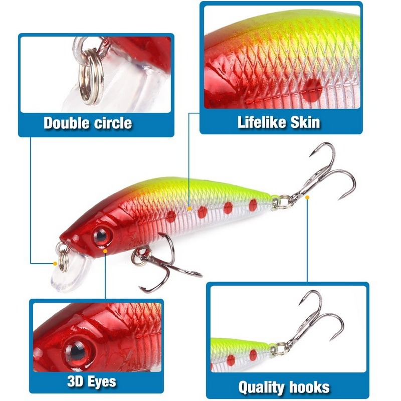 Fishing Lure 70mm 8g 3D Eyes C - Fishing Lure Soft Plastic recension och pris