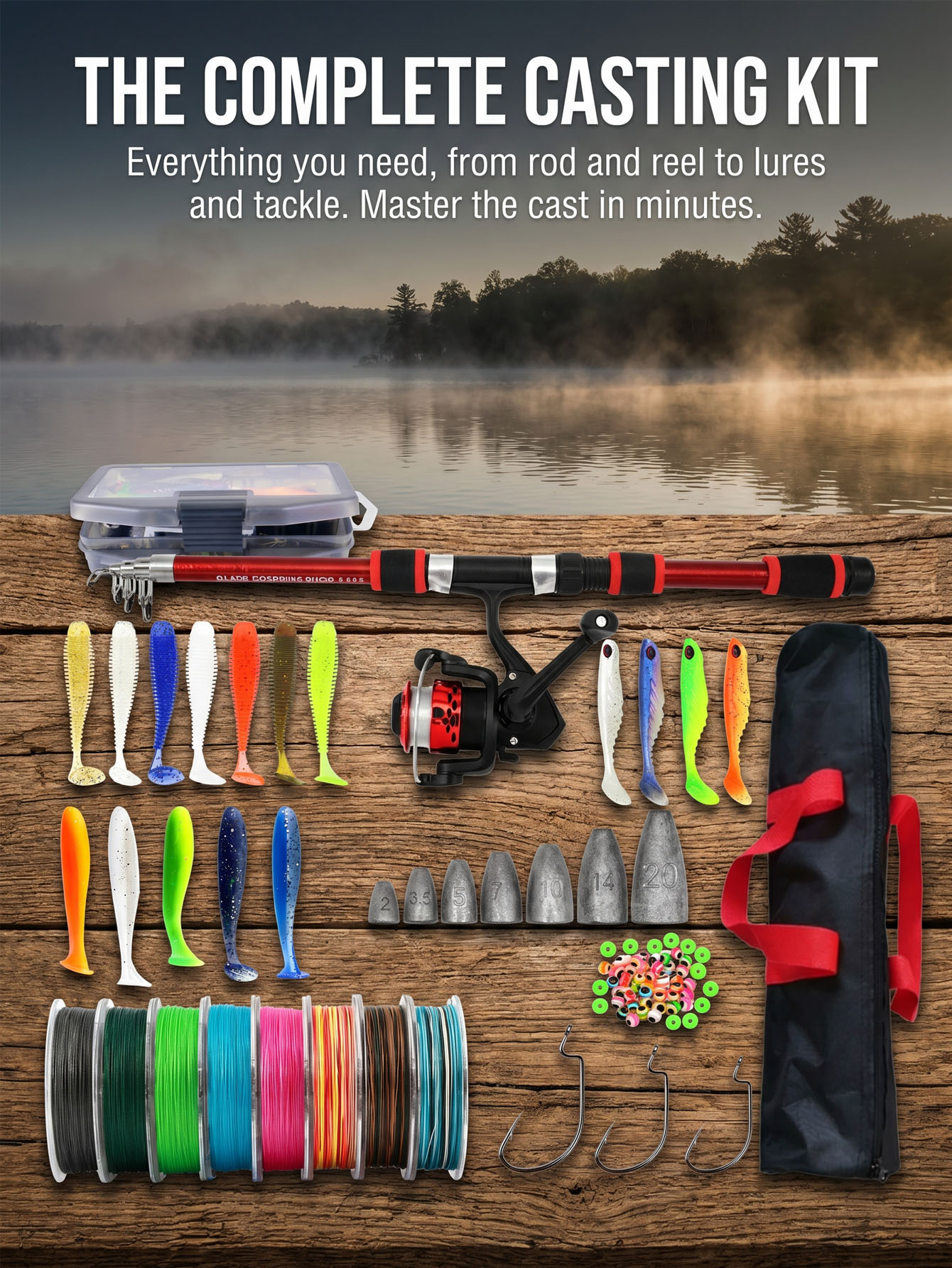 Fishing Rod Reel Combos Collap - Fishing Lure Making Kit recension och pris