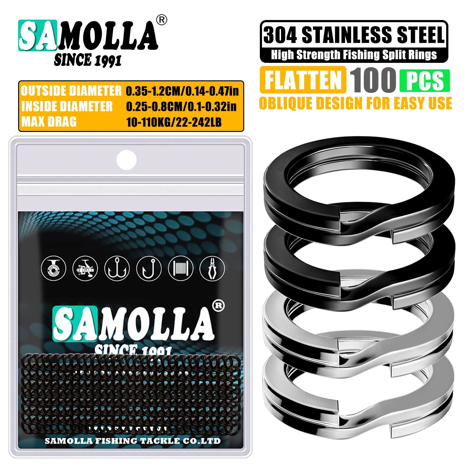 100pcs Fishing Split Rings Sta - Fishing Lure Making Kit recension och pris